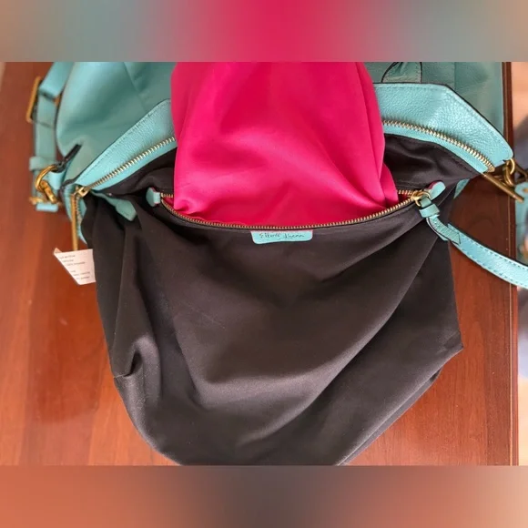 Elliott Lucca Medium Faro Turquoise Leather Satchel Crossbody | Beach Ready ☀️🏝️ - Picture 15 of 17